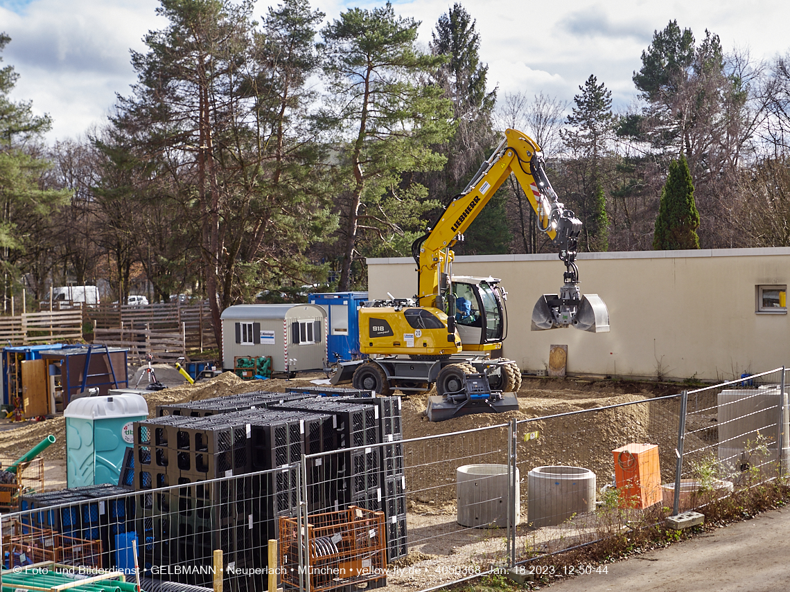 18.01.2023 - Baustelle an der Quiddestraße Haus für Kinder in Neuperlach